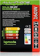 Komodo Solar D3 UV Basking Bulb 160W for Reptiles Desert Tropical view 4