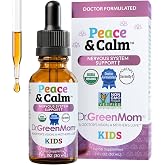 Dr. Green Mom Peace &amp; Calm Kids &mdash; Support Mood, Stress &amp; Relaxation | Organic Chamomile Drops for Kids with St. John's Wort, Lemon Balm &amp; Valerian &mdash; Naturally Sweet, Sugar-Free, Dye-Free &mdash;1 Fl Oz