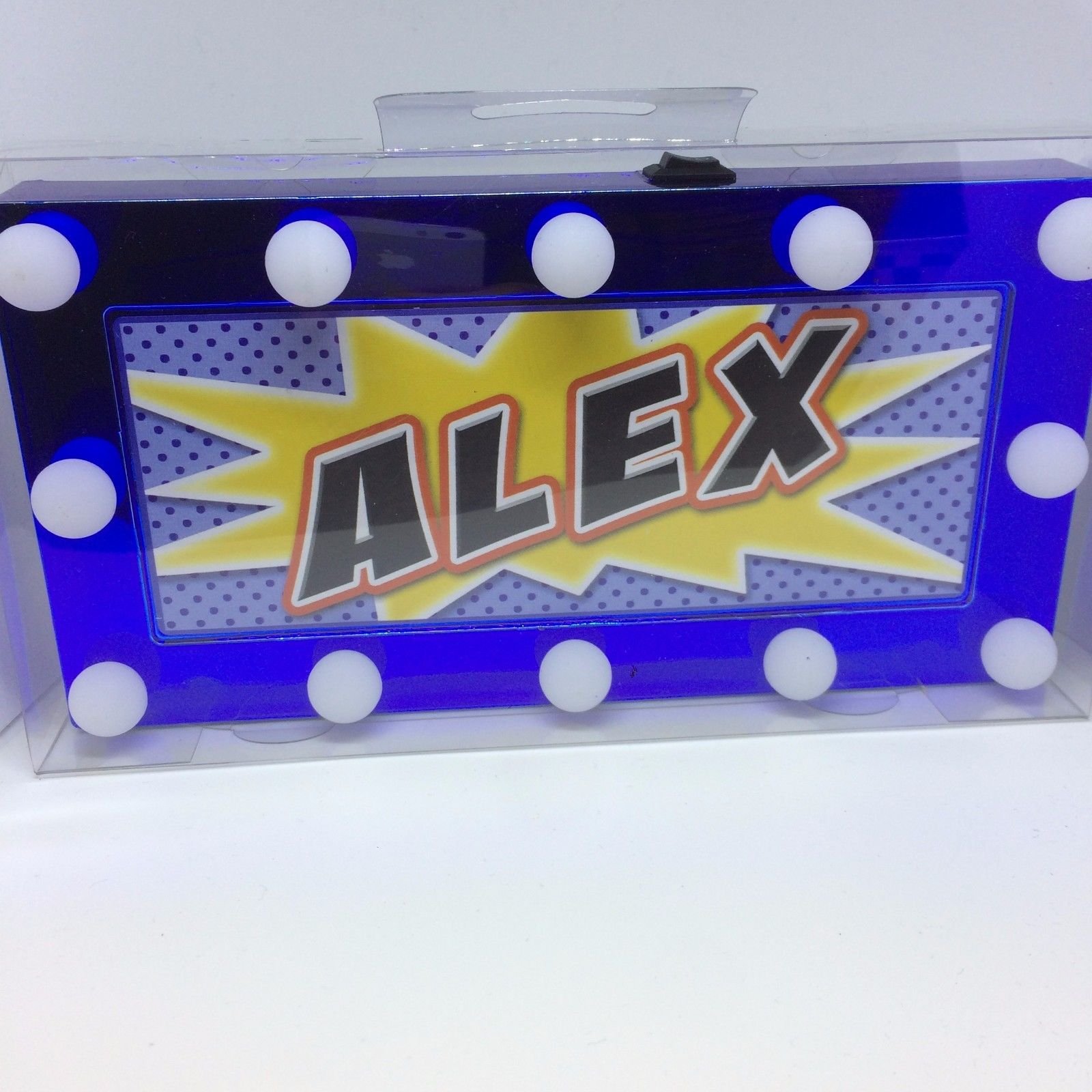 Alex Childrens LED Personalised Name in Lights Room Sign