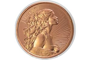 Lady Justice 1 oz .999 Pure Copper Round Bullion Round in Capsule - COA by Heavenly Metals