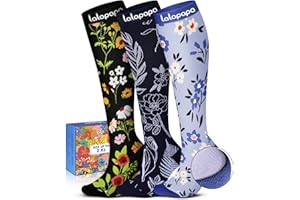Lalapapa Cute Compression Socks for Women - 3 Pairs 20-30 mmHg Graduated Support Lightweight for Daily Wear Travel Nurse