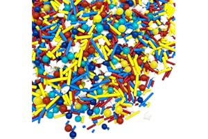 Manvscakes Sprinkles- Edible Cake and Cupcake Sprinkles with Assorted Shapes and Sizes for Parties, Metallic Sprinkle Mix for Cookies, Ice Cream, Cake and Cupcake Decorating, 4 oz (Primary)