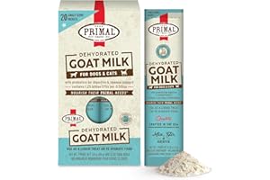 PRIMAL PET FOODS Primal Goat Milk Powder for Dogs and Cats, Shelf Stable Food Topper with Probiotics for Digestion, Hydration, and Immune Support, Original Recipe .18oz Packet (20 ct.)