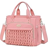 Weitars Insulated Lunch Bag for Women,Leak Proof Lunch Box for Work,Extra Large Lunch Tote Bag With Removable Shoulder Strap with Side Pockets,Reusable Lunch Bag For Picnic Hiking (Pink-02)