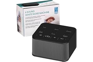 Big Red Rooster Sound Machine - 6 Sleep Sounds - Portable White Noise Machine for Office Privacy & Adult Sleeping - Compact Travel or Home - Dual Power Options - Black