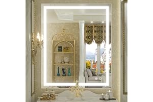 TETOTE LED Bathroom Mirror 30 x 36 Inch Vanity Mirror with Lights for Wall with Antifog, 3 Colors, Stepless Dimmable(Horizontal/Vertical)