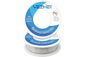 YEZHET Rosin Core Lead Free Solder Wire(Sn99.3Cu0.7) For Electronic, Electrical Soldering, 217℃ Melting Point 2.0% Flux,ROHS(0.6mm,50gx2PACK)