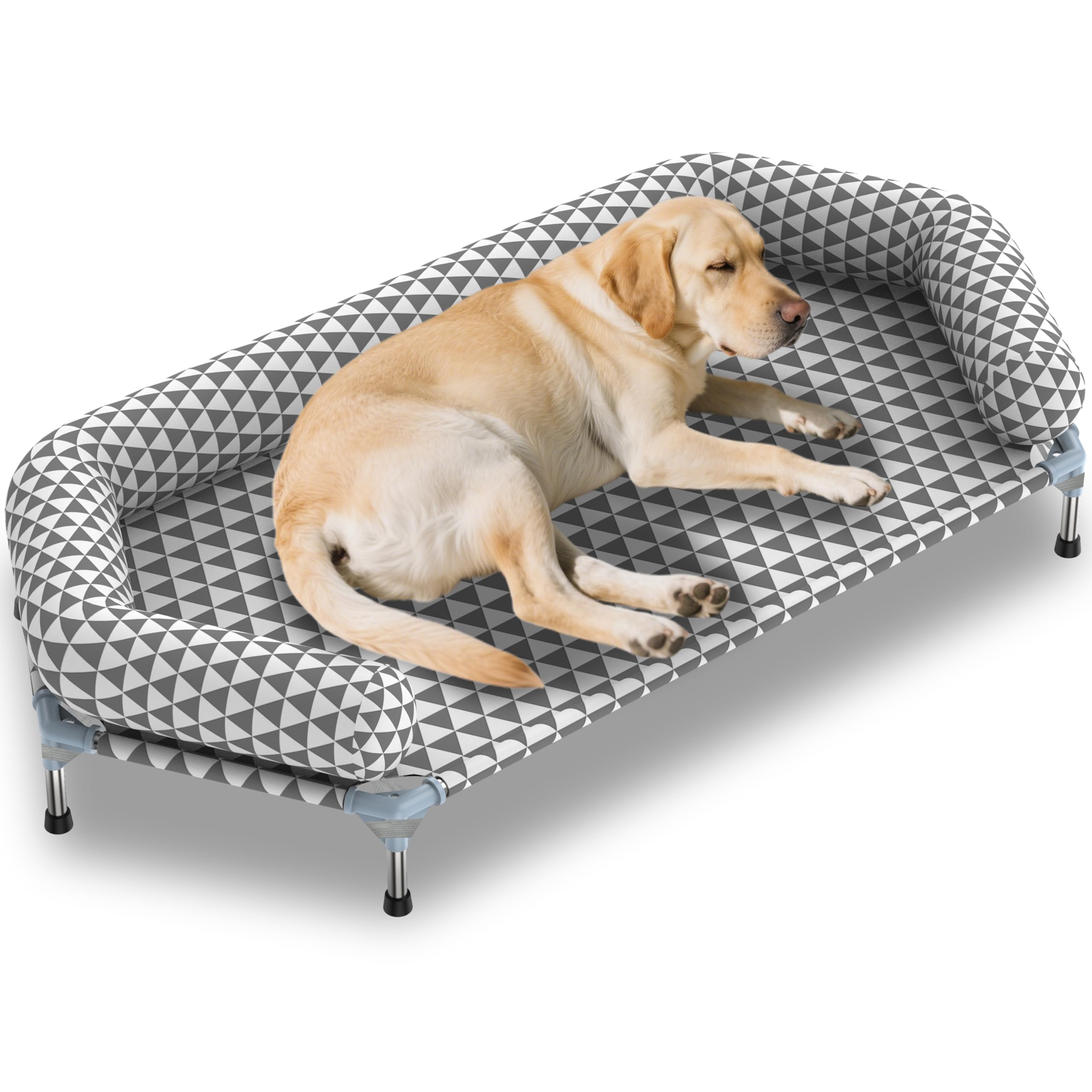 Photo 1 of Orthopedic Dog Beds for Large Dogs - Removable Bolsters & cleanable Cover,Elevated Outdoor Dog Bed,Easy to Assemble,Up to 130lbs,Extra Large