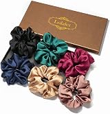 Lolalet Satin Hair Scrunchies 6 Pack Style D for Women Girls