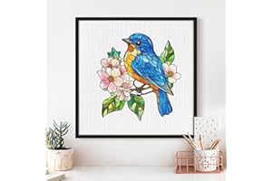 Bluebird Cross Stitch Kits - Cute Animal Series | Beginner-Friendly DIY Embroidery Kit with 11CT Fabric & Vibrant Threads | D