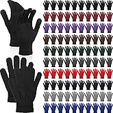 Suhine 350/200 Pack Winter Adult Gloves Bulk:unisex Full Fingers Stretchy Knit Gloves for Homeless Care Package Supplies