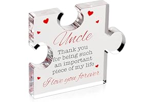 VELENTI Uncle Gifts - Decorative Favorite Uncle Gift - Acrylic Plaque with Red Velvet Bag, Cleaning Cloth, Envelope - Great Birthday Gift, from Niece, Nephew