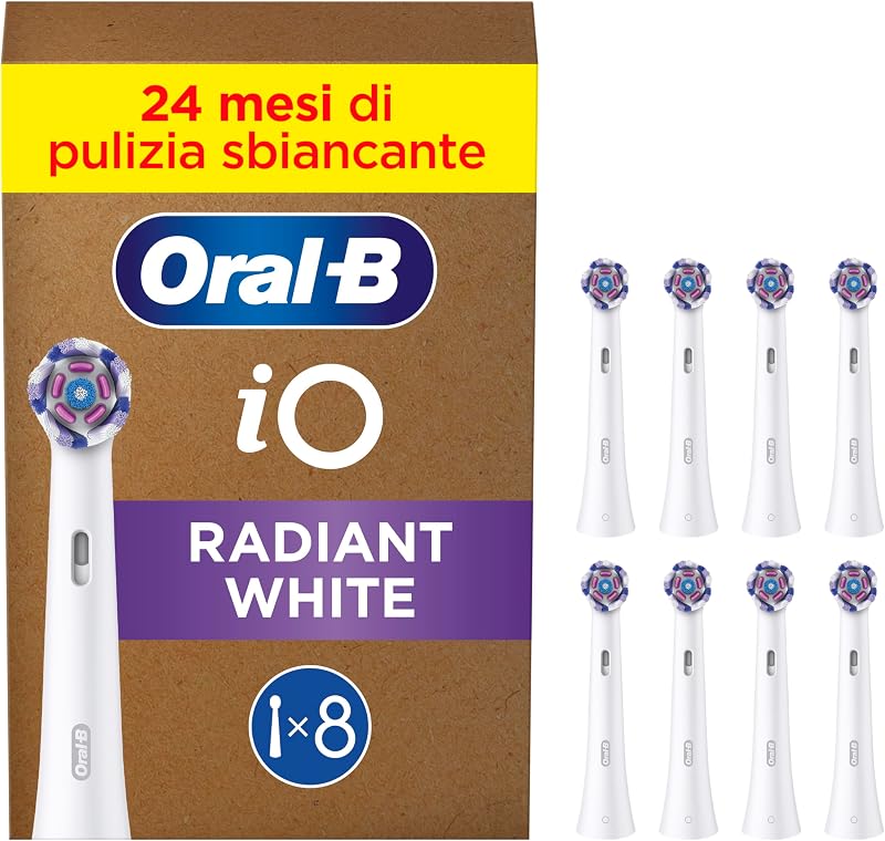 Testine di Ricambio iO Radiant White, Bianche, 8 Ricambi