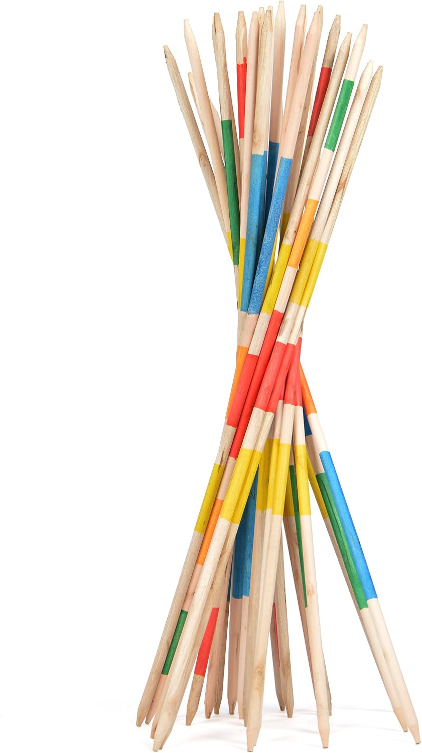 Jeu De Mikado En Bois - 36 Bâtonnets Colorés, Dé Et Disque Central | Jeu D'adresse Et De Réflexion Pour Toute La Famille, Dès 3 Ans
