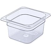 Carlisle FoodService Products Plastic Food Pan 1/6 Size 4 Inches Deep Clear