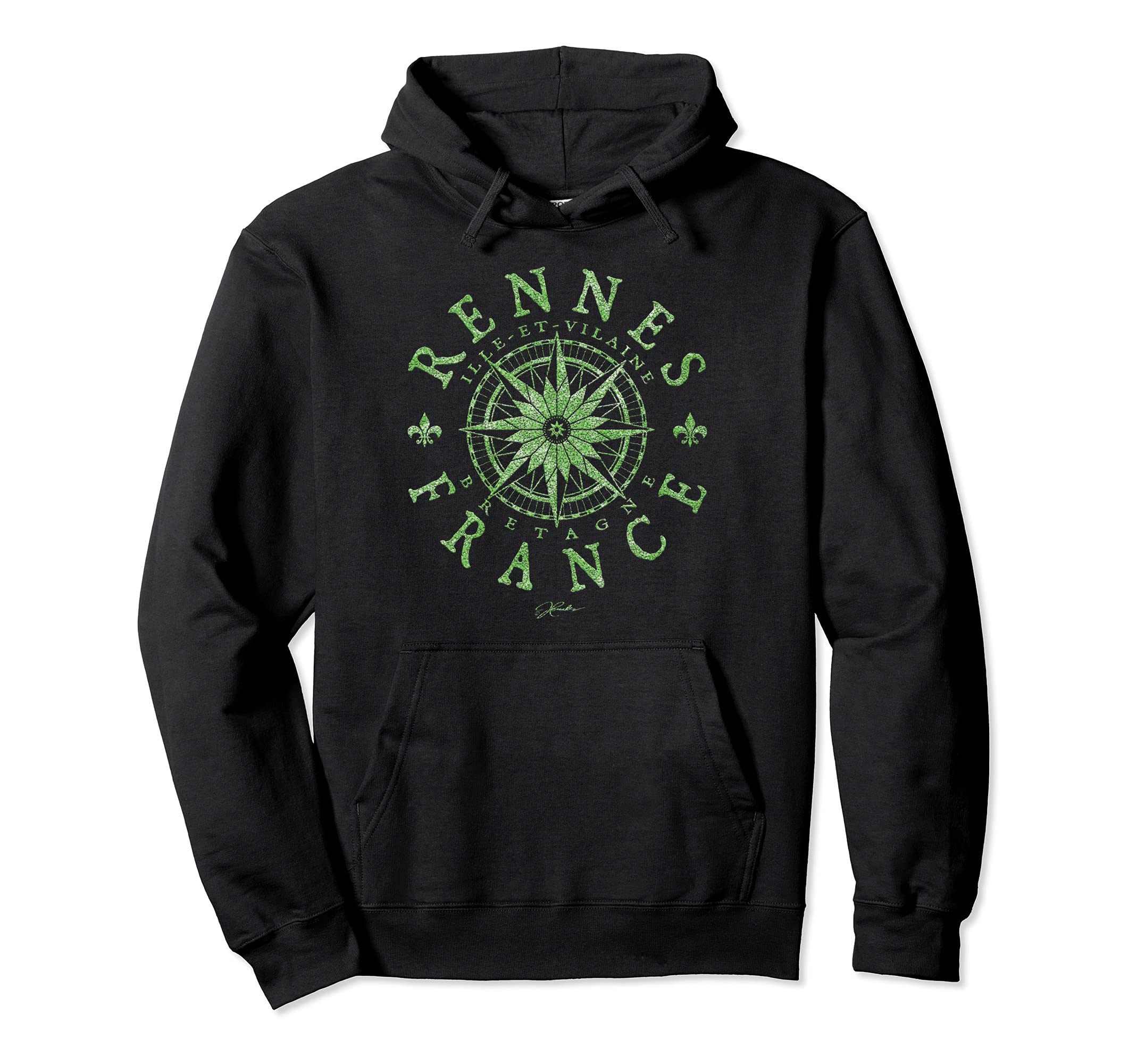 JCombs: Rennes, Brittany, France, Compass Rose Pullover Hoodie
