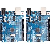 KEAcvise 2-Pack Arduino UNO R3 Board, ATmega328P, 16MHz | 14 digital I/O pins with PWM, includes USB cable, compatible with Arduino Mega, Leonardo, Raspberry Pi