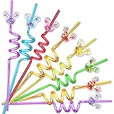 24 Glitter Mouse Ear Party Favors Reusable Drinking Straws 6 Designs Great for Theme Birthday Oh Twodles Theme Party Supplies with 2 Cleaning Brushes