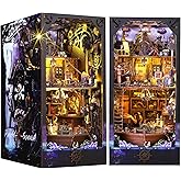 Roroom DIY Book Nook Kit, DIY Dollhouse Booknook Bookshelf Insert Decor Alley,3D Wooden Puzzle with LED Lighting Book Nook Bo