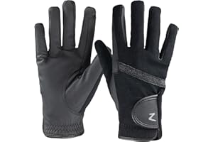 HORZE Women's Equestrian Winter Horse Riding Gloves with Adjustable Cuff and PU Leather Grip