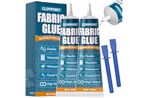 GLOWPOINT 100ml Fabric Glue, Extra Strong Fabric Glue for Clothes, Crafts, Upholstery, Material, Textile, Felt, and Badges, C