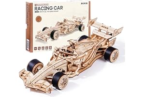 ROKR 3D Wooden Puzzle 1:18 Scale Formula Racing Cars for Adults, 5 Hour Build, Wind up Toys Model Car Kits for Adults to Build, Ideal Gift for Boys and Men