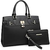 Dasein Women Handbags and Purses Ladies Shoulder Bag Top Handle Satchel Tote Work Bag with Matching Clutch