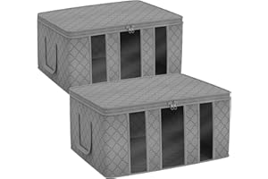 Sorbus Foldable Storage Bag Organizers, 3 Sections, Great for Clothes, Blankets, Closets, Bedrooms, and More