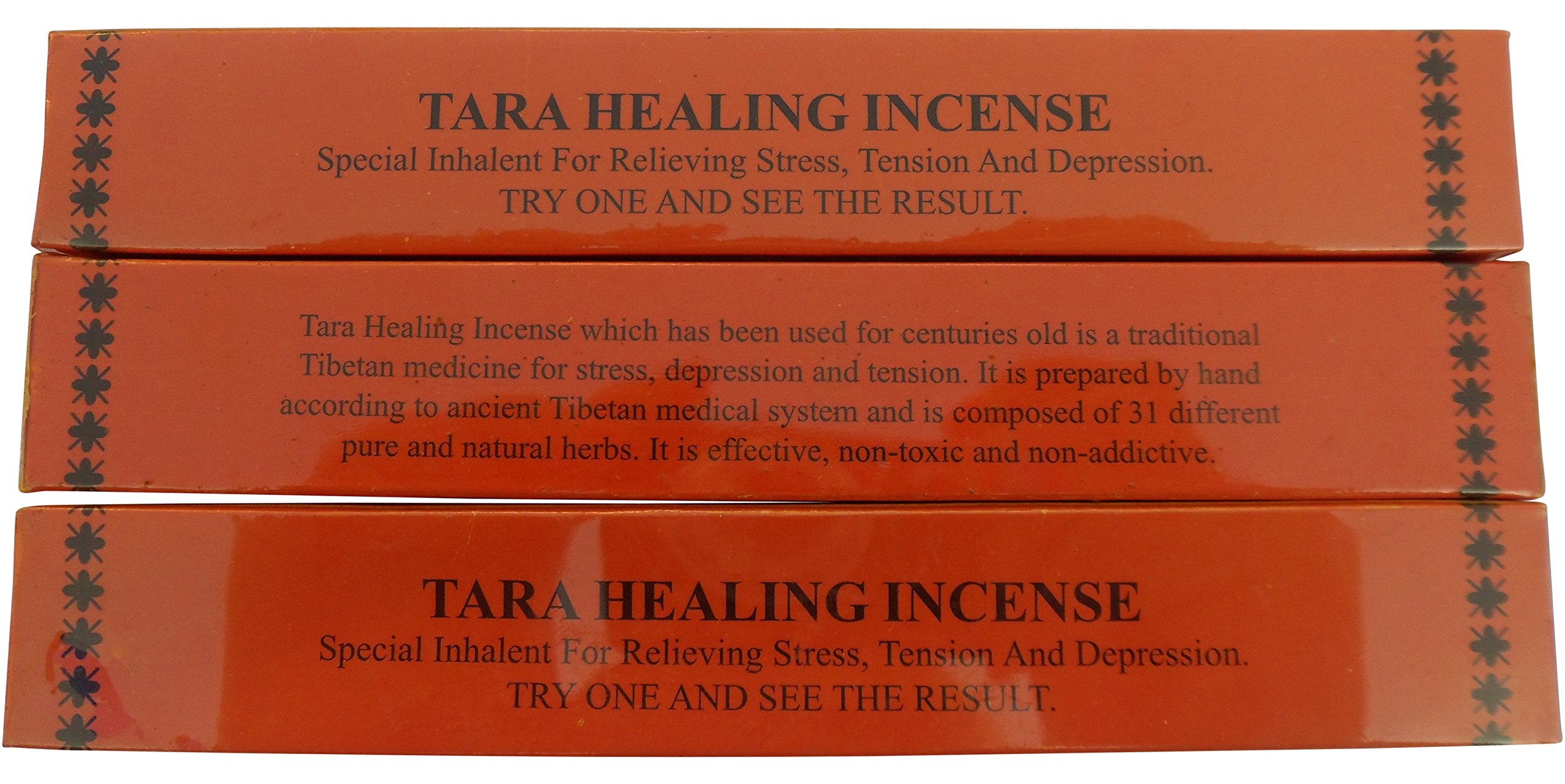 Nepalese/Tibetan Orange & Green Tara Healing Herbal Incense - Packs of 3 or 6 (Orange Tara x 3)