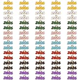 Shapenty 8 Colors Mini 2026 Enamel Charms Metal Year Signet 2026 DIY Pendant Charm Accessory Bulk for Bracelet Necklace Earring Keychain Craft Jewelry Making Christmas Graduation Party Decor, 80PCS