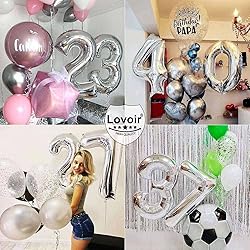 Silver 23 Number Balloons, 40 Inch Giant Number 23
