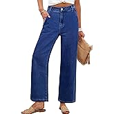 ANRABESS Womens Jeans High Waist Straight Leg Stretchy Ankle Length Denim Pants with Pockets