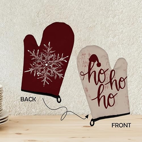 Mingnei Weihnachts-Ofenhandschuhe & Topflappen – Lustiges Xmas-Set Mit Rentier-Motiv Für Küche & BBQ