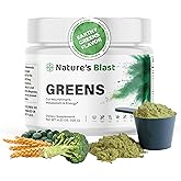 NATURES BLAST Greens Superfood Powder - 46 Superfoods, Probiotics & Enzymes for Gut Health, Metabolism & Energy - Vegan Green Powder Blend, 1 Bottle - 30 Servings