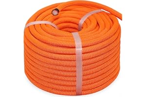 BONSINY Braided Arborist Rigging Rope 3/8 Inch x 100 Feet Polyester Rope Static Heavy Duty Rope for Outdoor,Swing,Garden,Tree Work