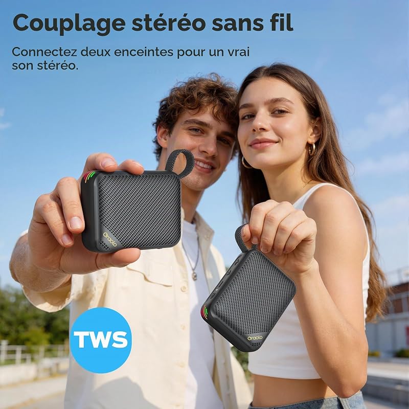 Enceinte Bluetooth Portable 6.0, Bluetooth Speaker 30H Autonomie