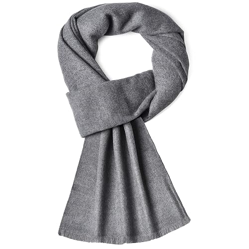Eioeoey Men Scarves Thick Cashmere Scarf For Men's Warm Soft Wool Cold Weather Scarf For Winter Autumn (Grey)