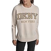 DKNY Womens Athletic Fit Logo Crewneck Sweater