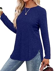 Saloogoe Long Sleeve Shirts for Women Casual Lounge