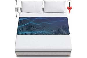 Grounding Mat for Bed, BOVEREY Grounded Mat Earth Connected Grounding Pad for Sleeping, Grounded Mattress Cover Kit, Cord & Tester Included (Black, Queen)