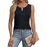 BMJL Womens Summer Tank Top Loose Fit Dressy Casual Sleeveless Cami Tops Elegant Keyhole Work Shirts