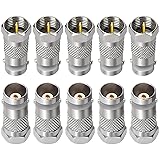Togconn F to BNC Connector 10 Pack, F-Plug Coax