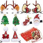 18 Pieces Christmas Hair Clips Christmas Organza Bags Set Hair Accessories Xmas Small Gifts Hairpins Jewelry Candy Gift Mini Drawstring Bags for Women Girls Winter Wedding Party