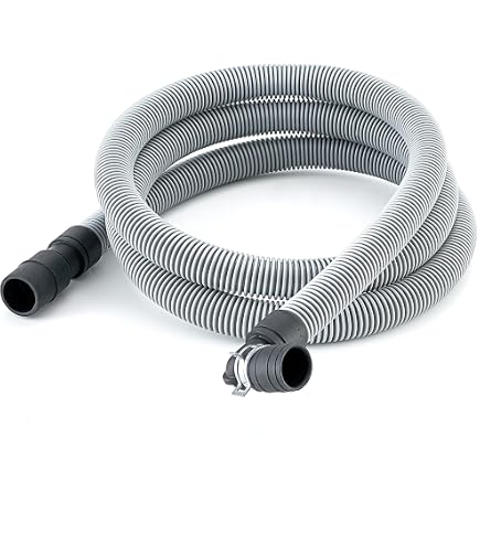 1Plusselect 8FT Universal Dishwasher Drain Hose - Fits 5/8", 7/8", 1" Outlets, Includes 90° Elbow & Clamps