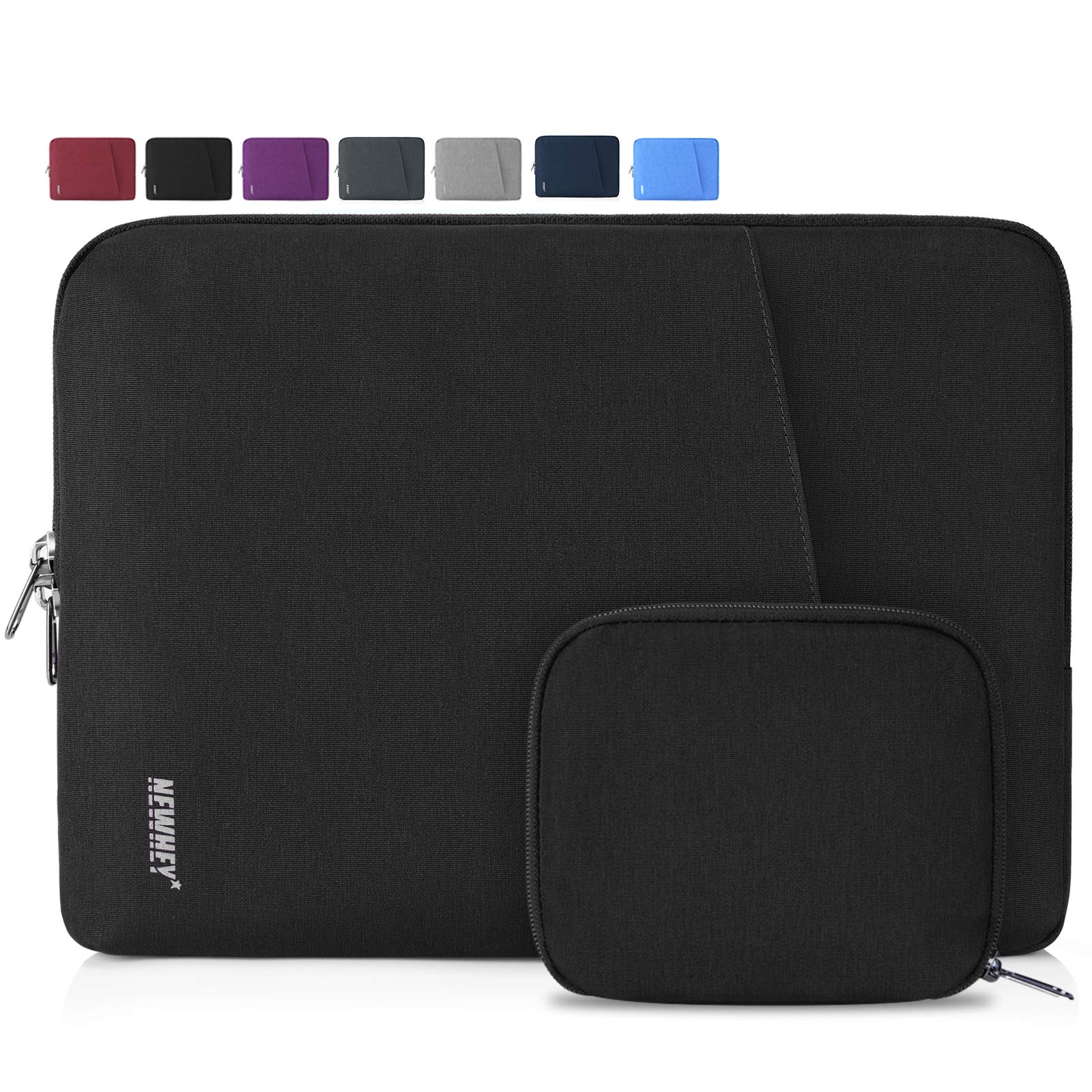NEWHEY Laptop Sleeve Case 14 Inch Water Repellent Laptop Cover Bag Shock Resistant Notebook Protective Bag with Small Case Black