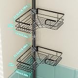 HapiRm Telescopic Corner Shower Caddy 4 Tier 22 Hooks Rustproof Adjustable view 6