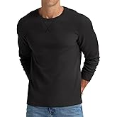 NITAGUT Mens Waffle Crewneck Shirts Slim Fit Long Sleeve Casual T-Shirt