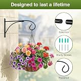 NUPTIO Hanging Basket Brackets 2 Pcs Outdoor Wall Hooks Black 5kg Load view 4