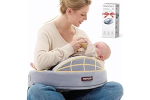 Momcozy Innovative Safety Fence Nursing Pillow - Firm & Springy Memory Foam - Stable, Ergonomic Support & Comfort - Wider Breastfeeding Cushion, Adjustable, Removable Cover, Baby Safety Certified