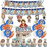 amazon com 6 pcs one piece birthday cake topper one piece theme party decoration supplies grocery gourmet food